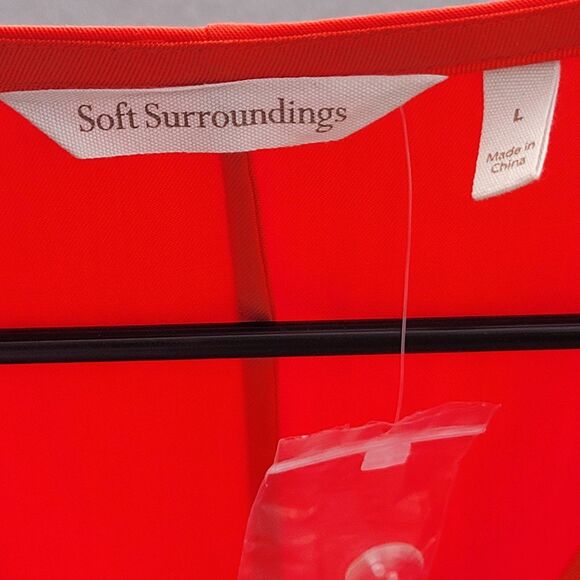 Soft Surroundings L Orange Traviata Wrap Tencel Dress ***READ*** - Picture 8 of 15